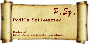 Poós Szilveszter névjegykártya